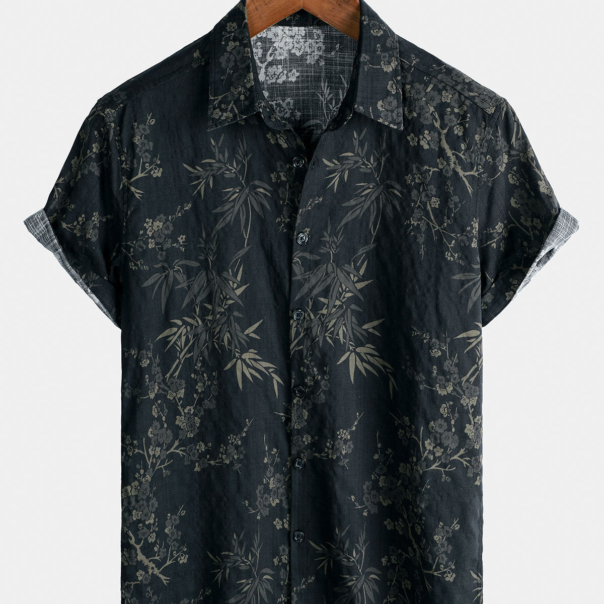 Men's Casual Elegant Blossom Print Retro Short Sleeve Shirt