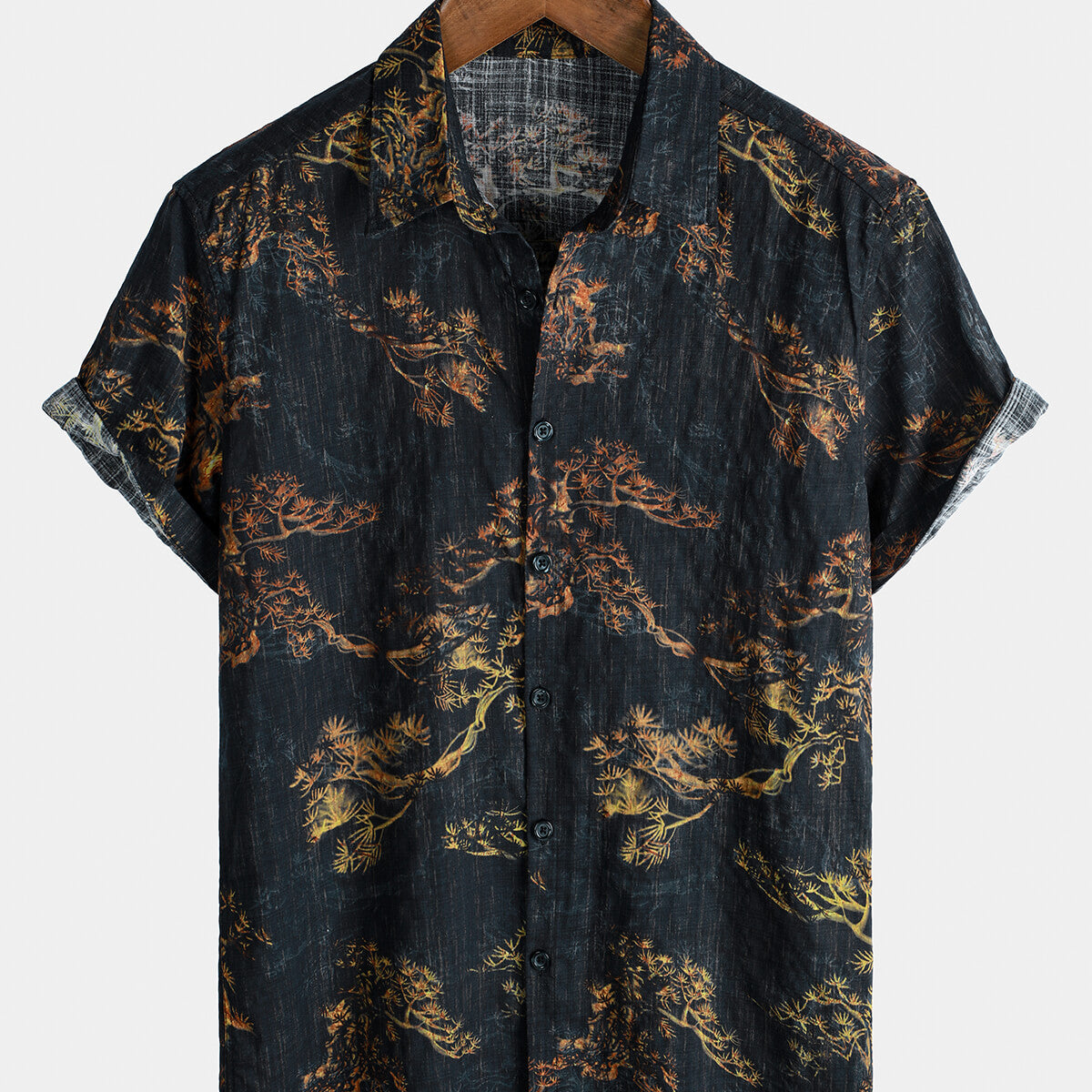 Men's Retro Print Breathable Casual Short Sleeve Shirt