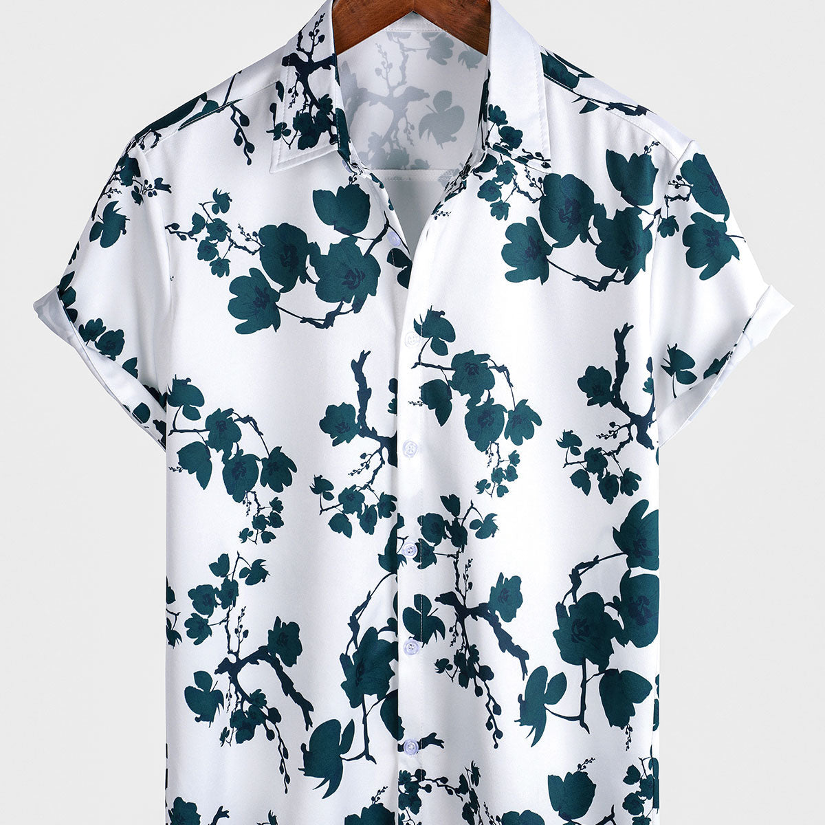Men's Summer Floral Button Up Short Sleeve Holiday Beach Shirt