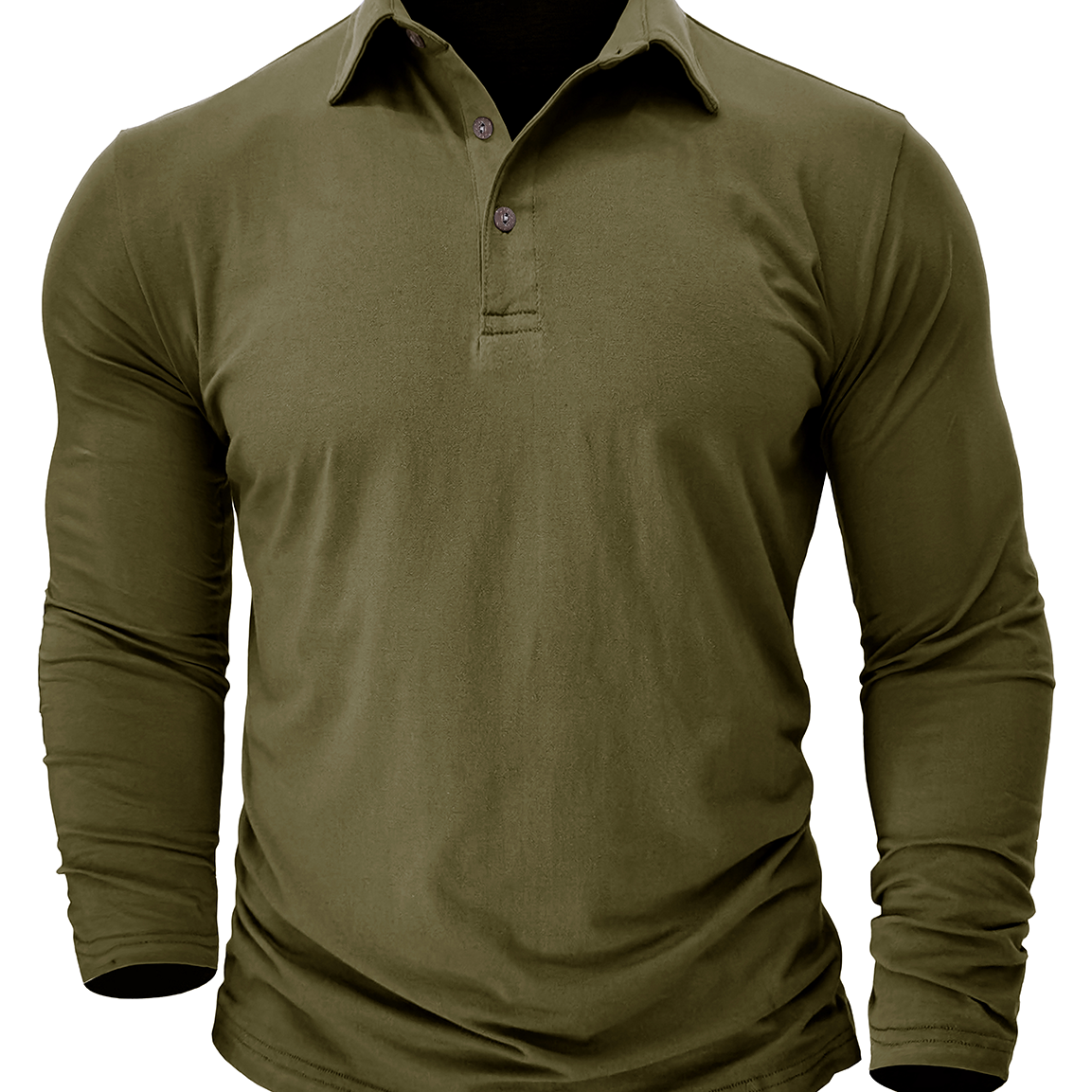 Men's Cotton Casual Solid Color Pocket Long Polo Shirt
