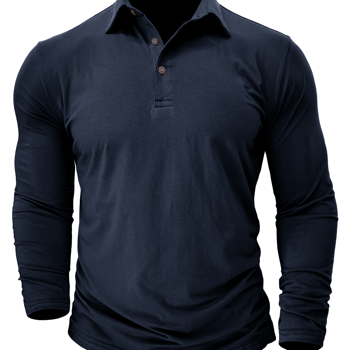 Men's Cotton Casual Solid Color Pocket Long Polo Shirt