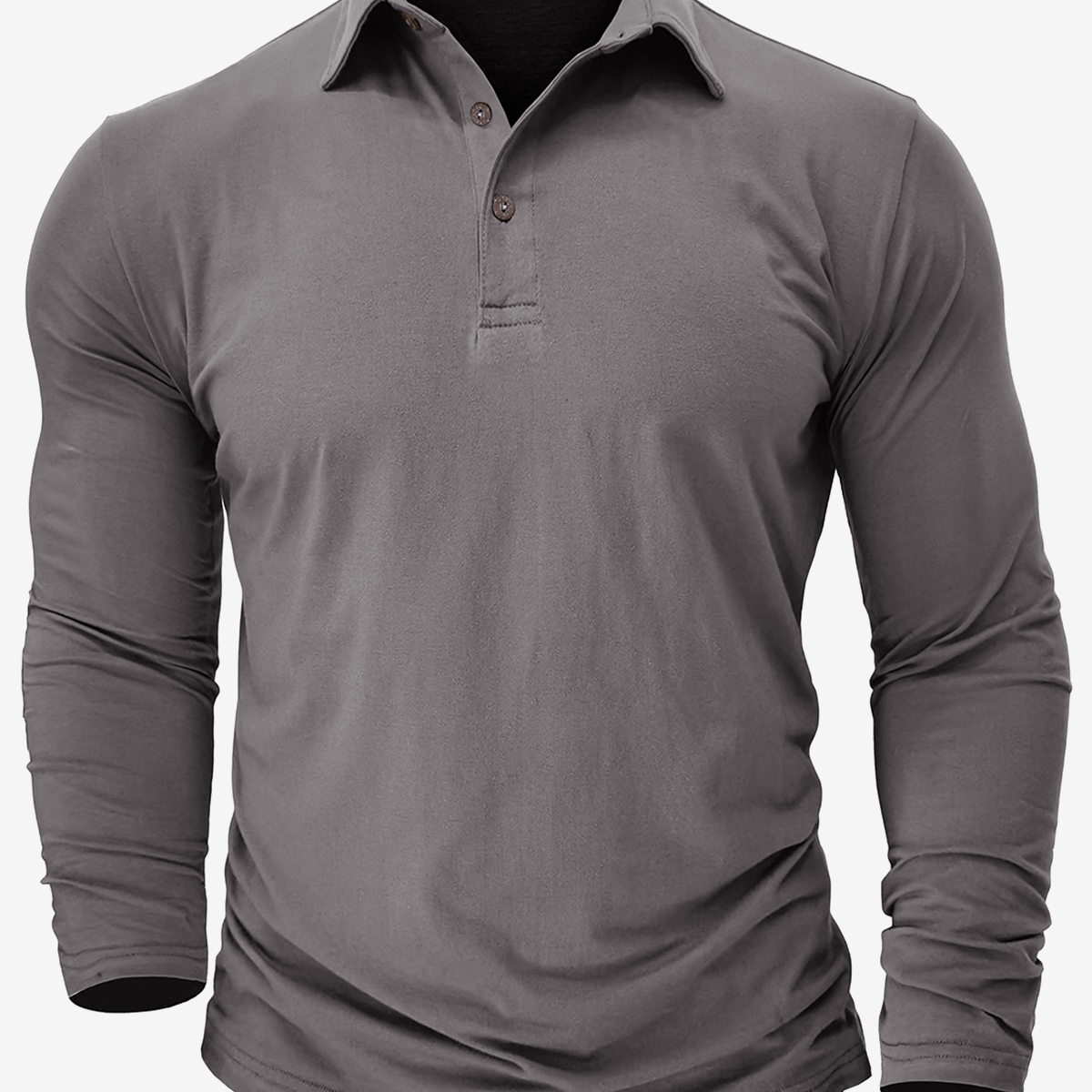 Men's Cotton Casual Solid Color Pocket Long Polo Shirt
