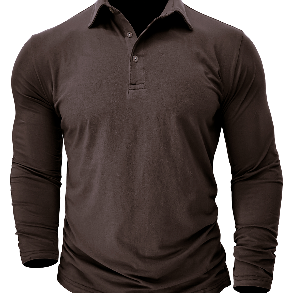 Men's Cotton Casual Solid Color Pocket Long Polo Shirt