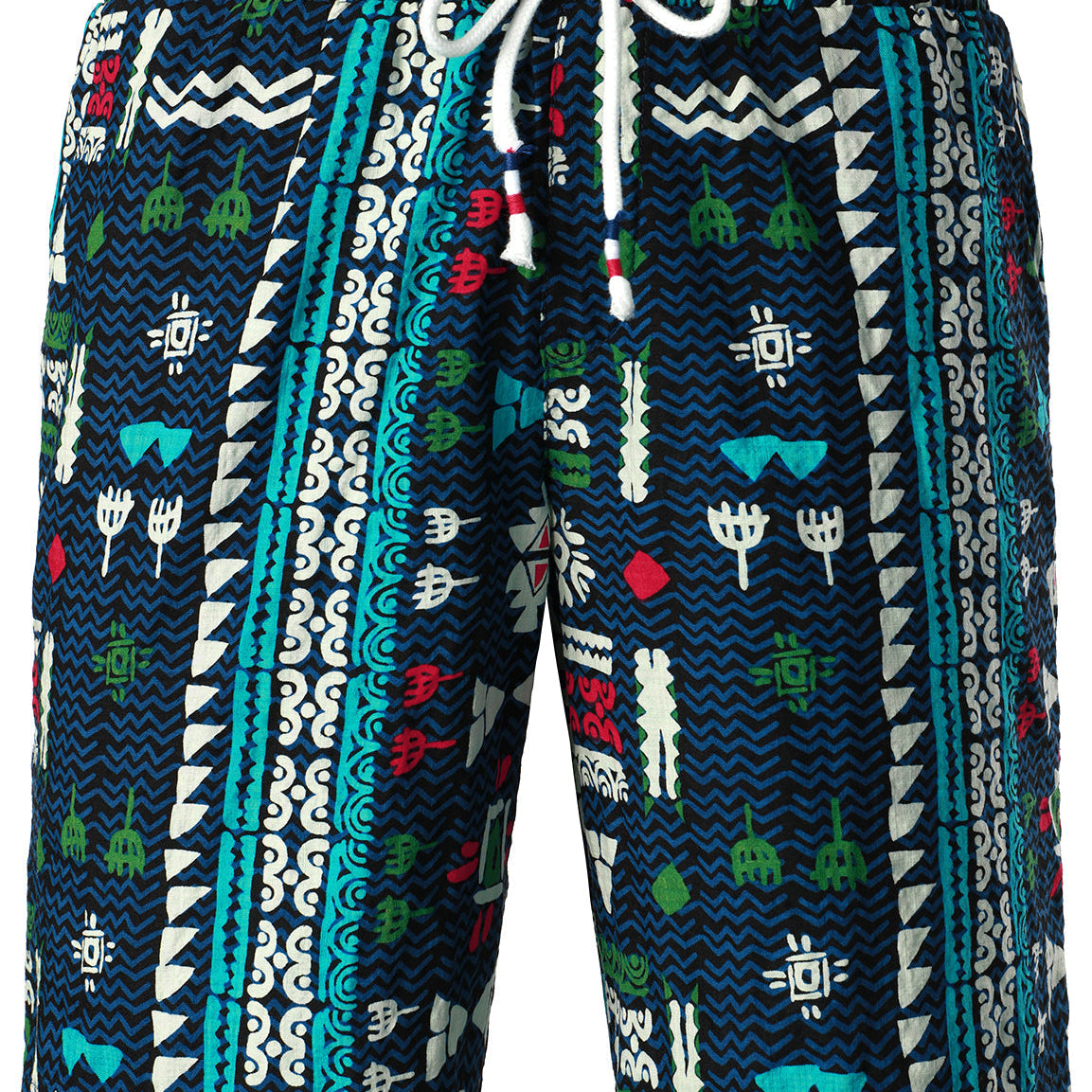 Men's Summer Boho Cotton Casual Retro Blue Shorts