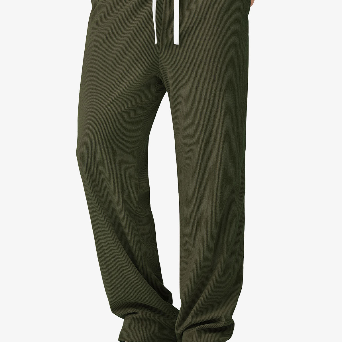 Men's Casual Elastic Waist Drawstring Corduroy Pants