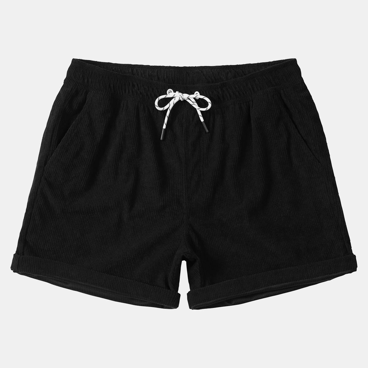 Men's Casual Drawstring Corduroy Pocket Shorts
