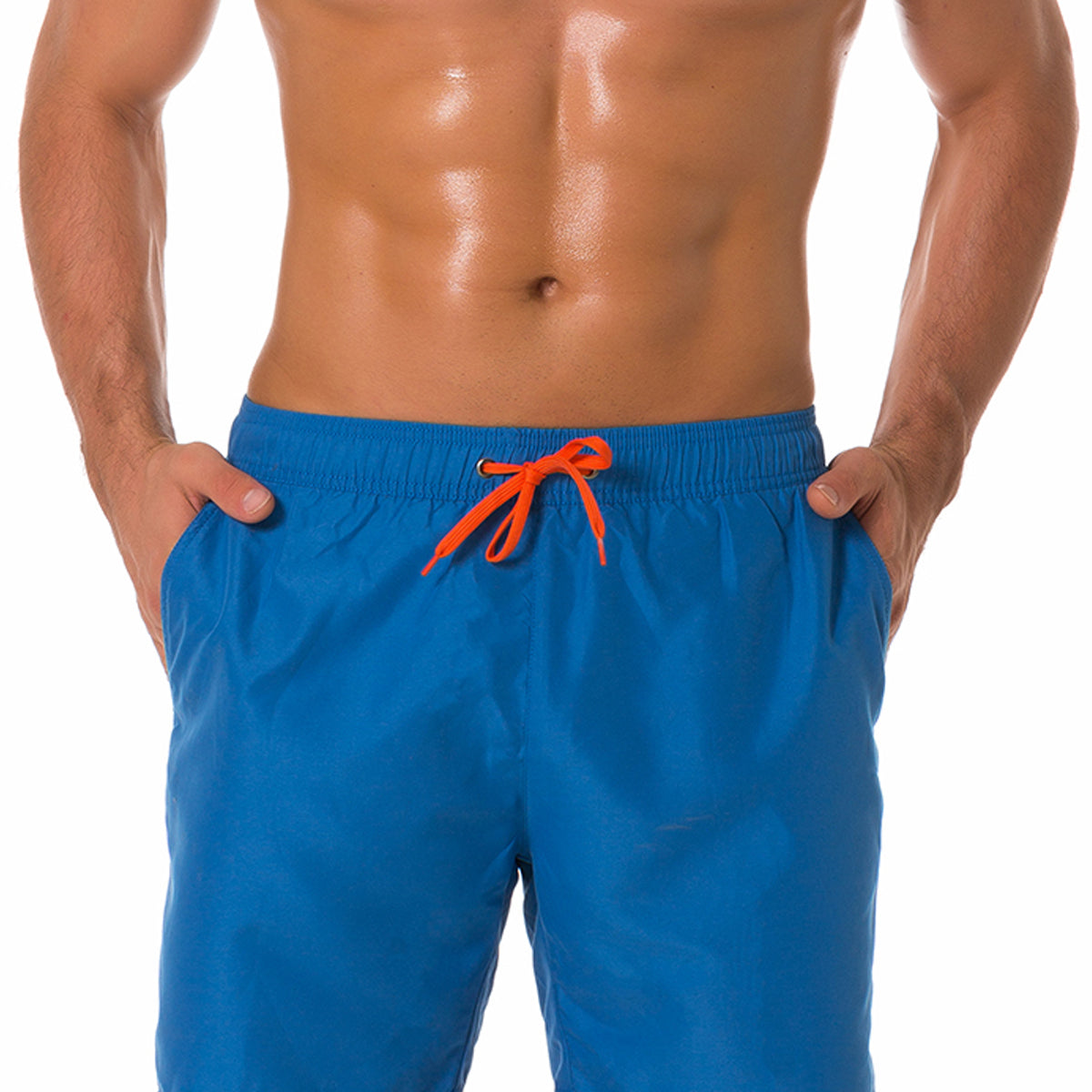 Men's Casual Summer Solid Color Beach Shorts Swimming Trunks