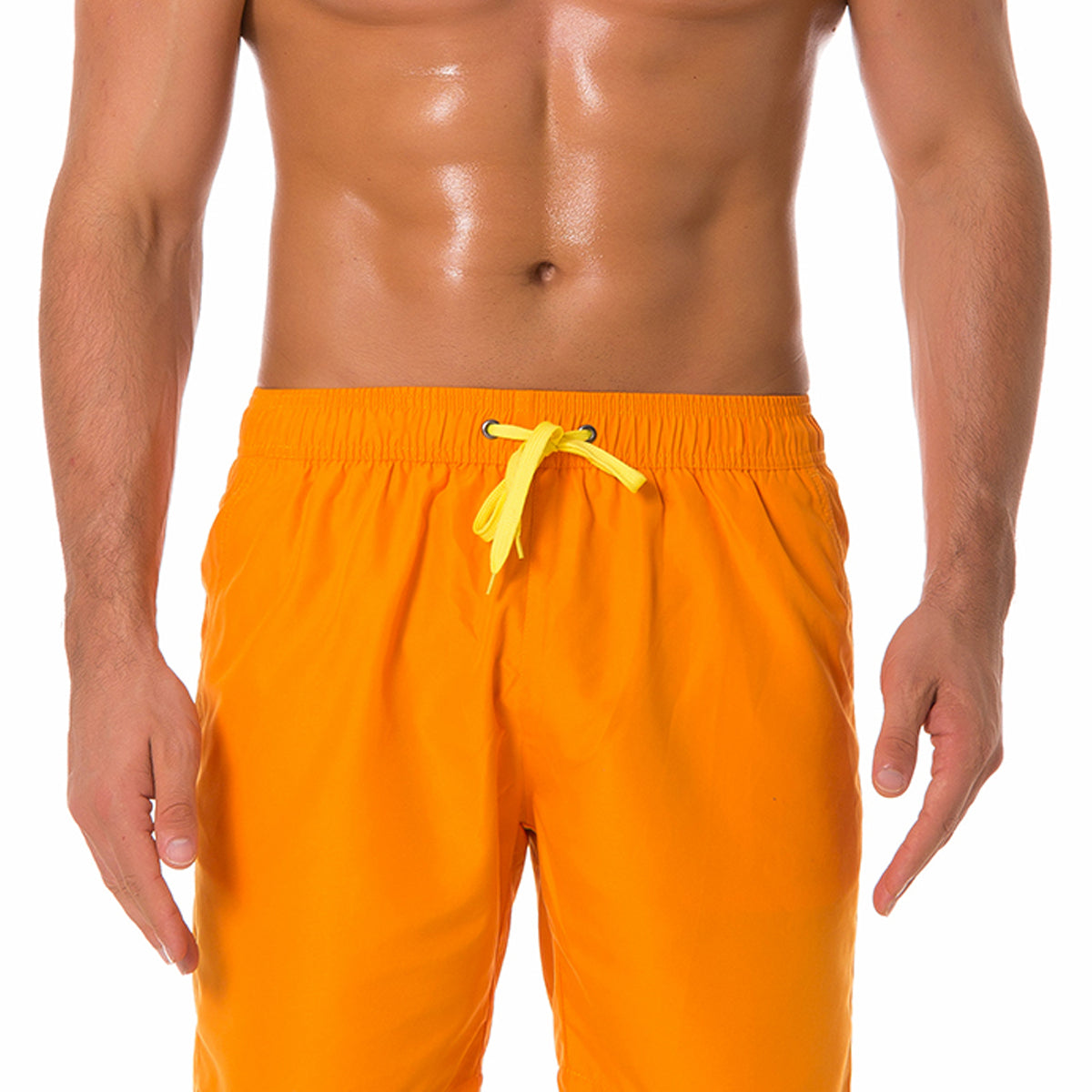 Men's Casual Summer Solid Color Beach Shorts Swimming Trunks