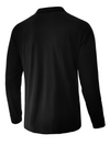 Men's Golf Zipper Color Block Long Sleeve Lapel Casual Polo Shirt
