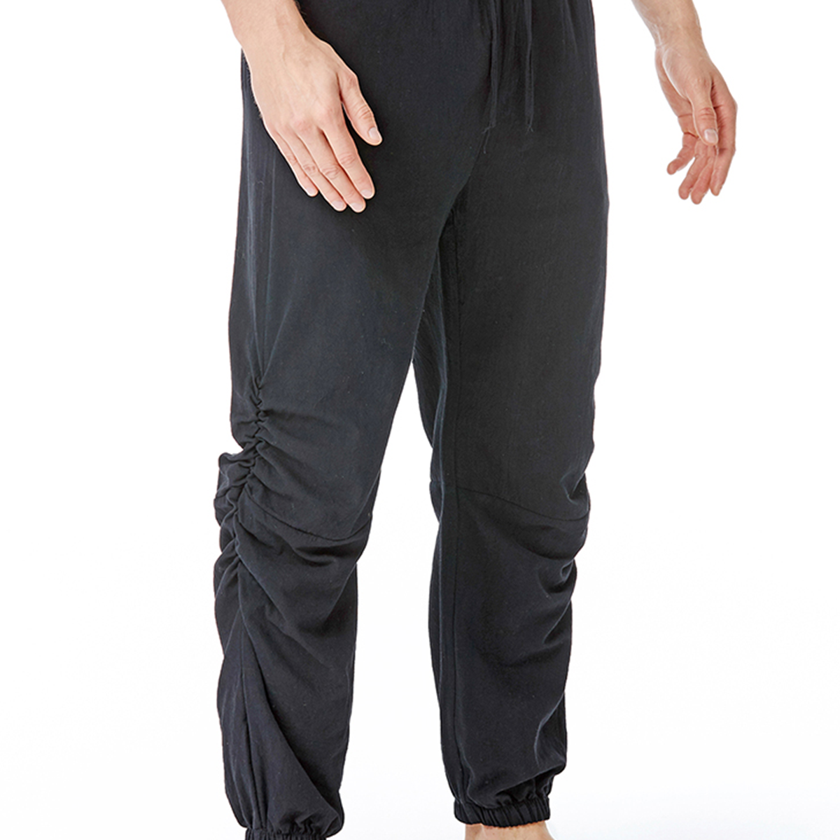 Pantalones de algodón transpirables casuales de color sólido para hombre