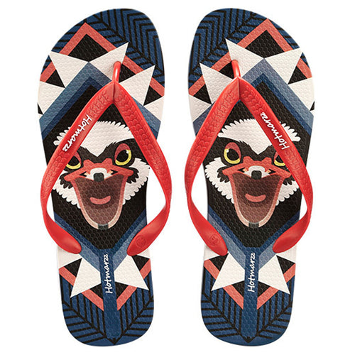 Men's Funny Animal Ostrich Print Summer Beach Red Flip Flops