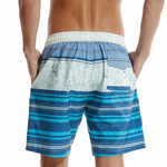 Men's Seaside Striped Print Quick Dry Beach Trunks Swimming Trunks