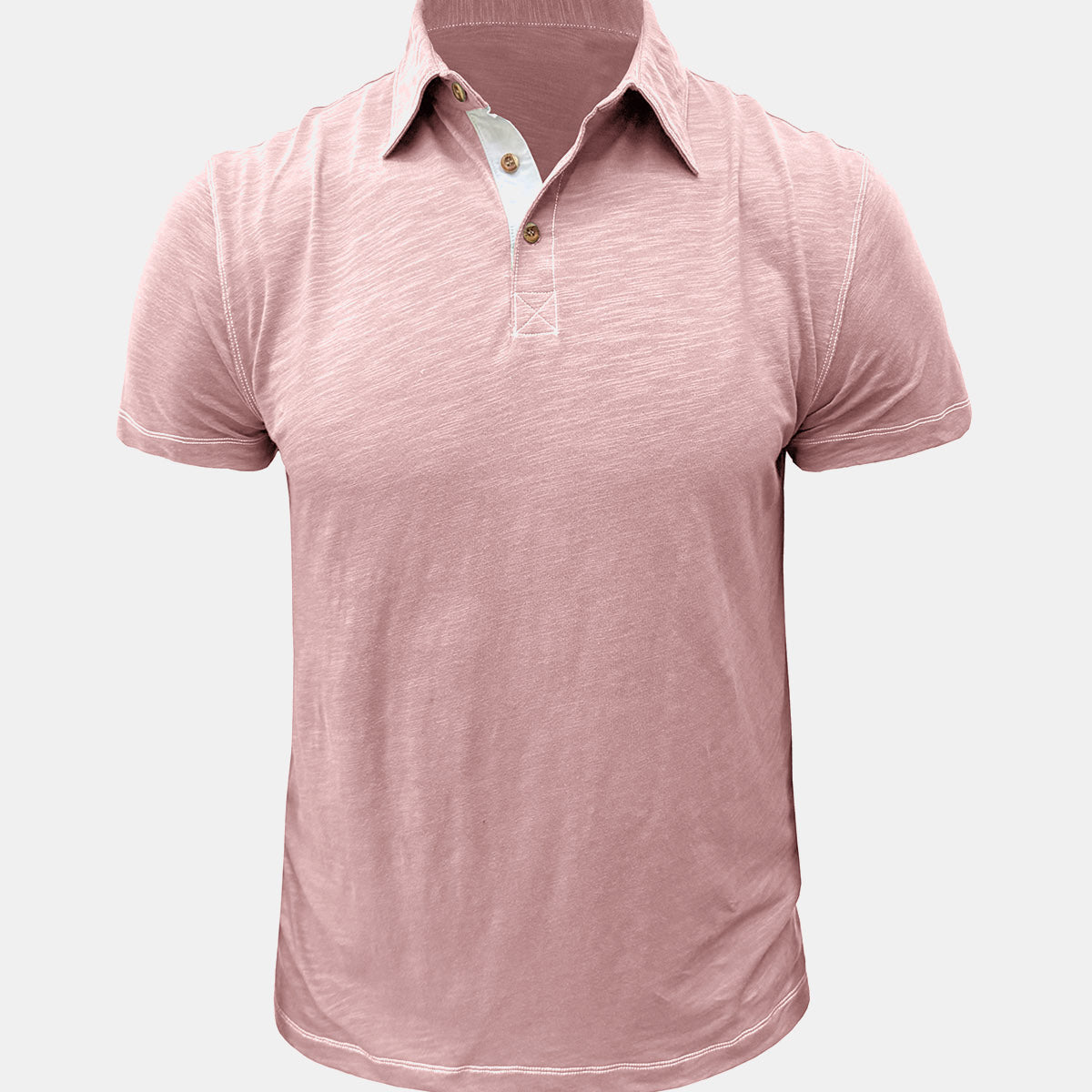 Men's Solid Color Leisure Summer Breathable Cotton Short Sleeve Polo Shirt