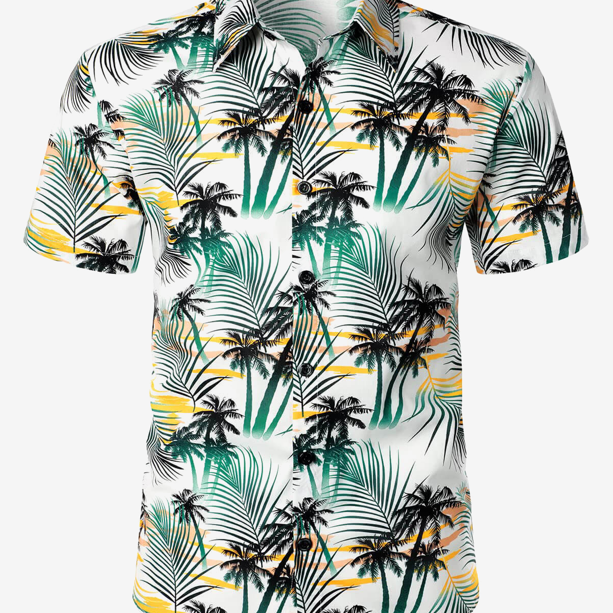 Men's Cotton Beach Summer Hawaiian Holiday Tropical Button Up Short Sleeve Shirt