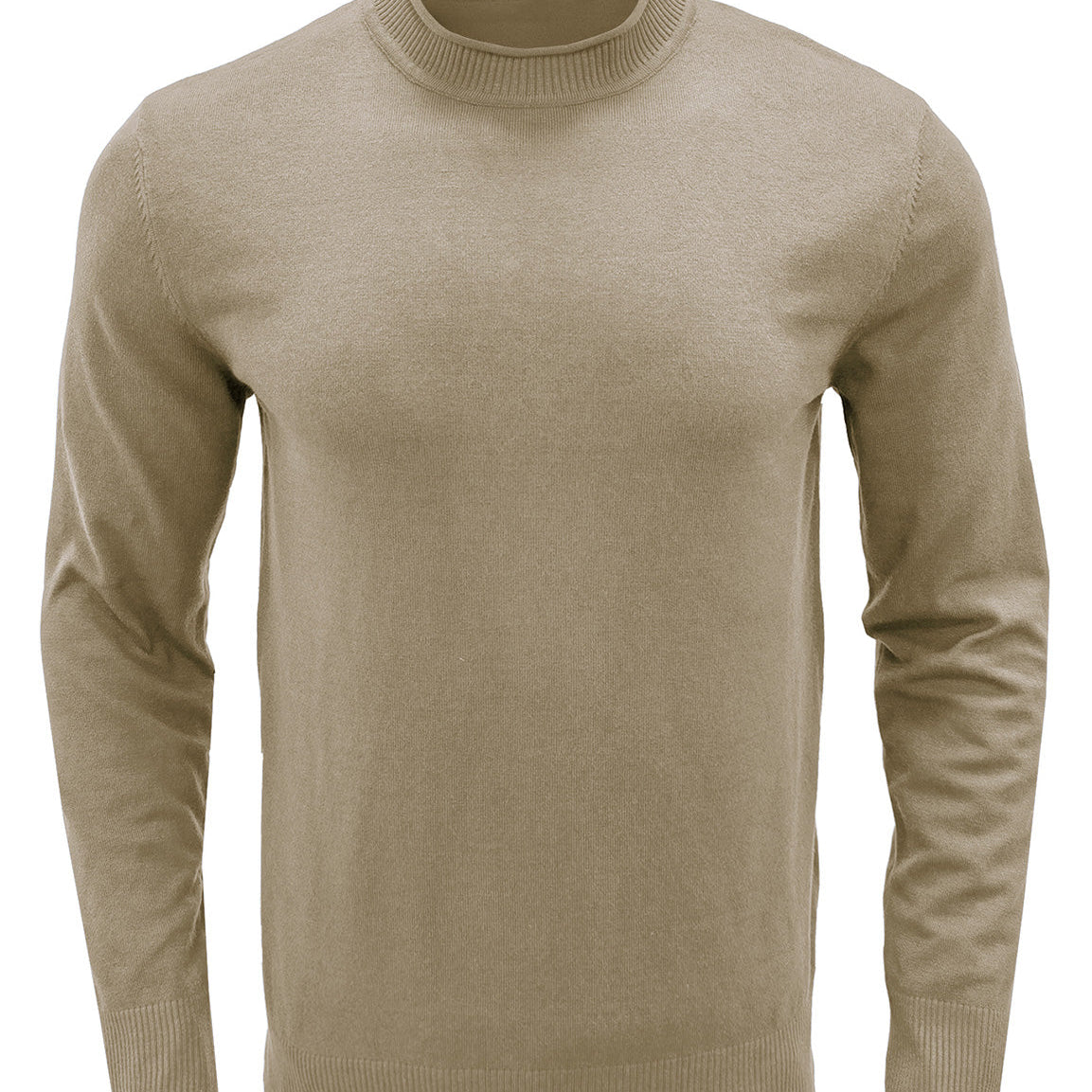 Men's Round Collar Casual Solid Color Long Sleeve Sweater