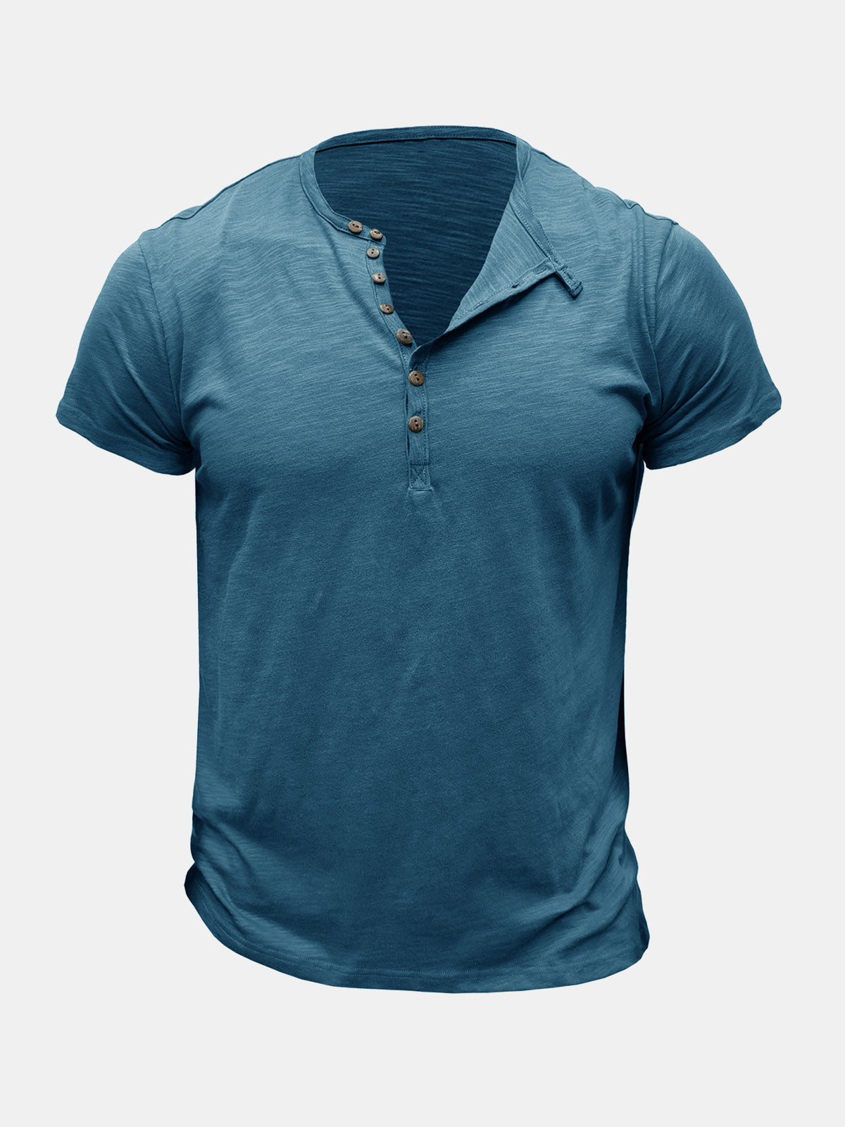 Men's Summer Casual Breathable Cotton Solid Color Short Sleeve T-Shirt