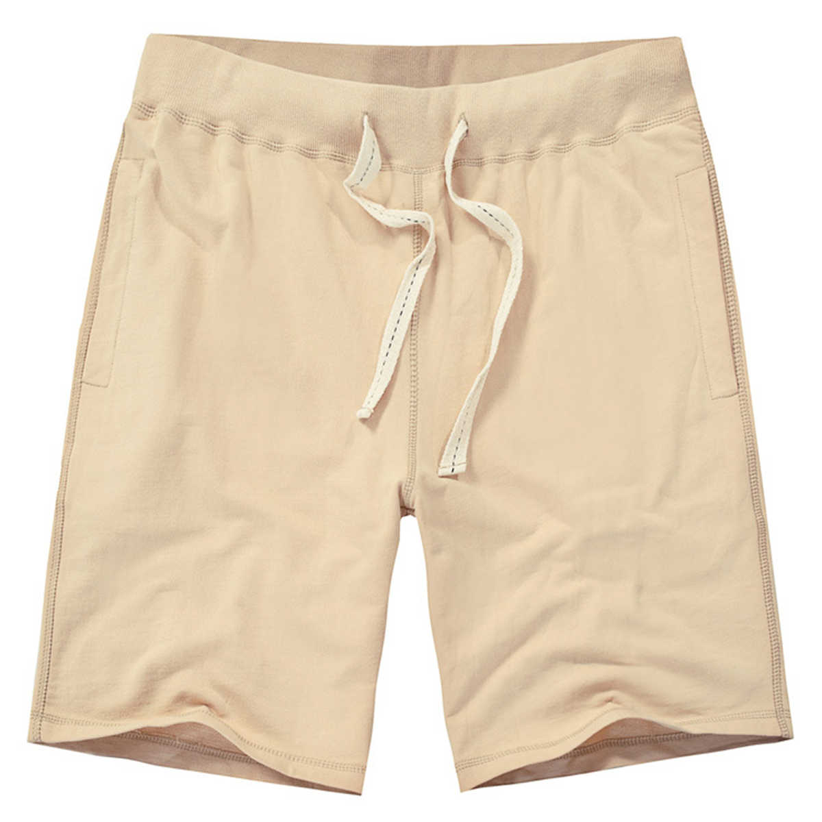 Pantalón corto de chándal de verano de algodón informal de playa de color sólido para hombre