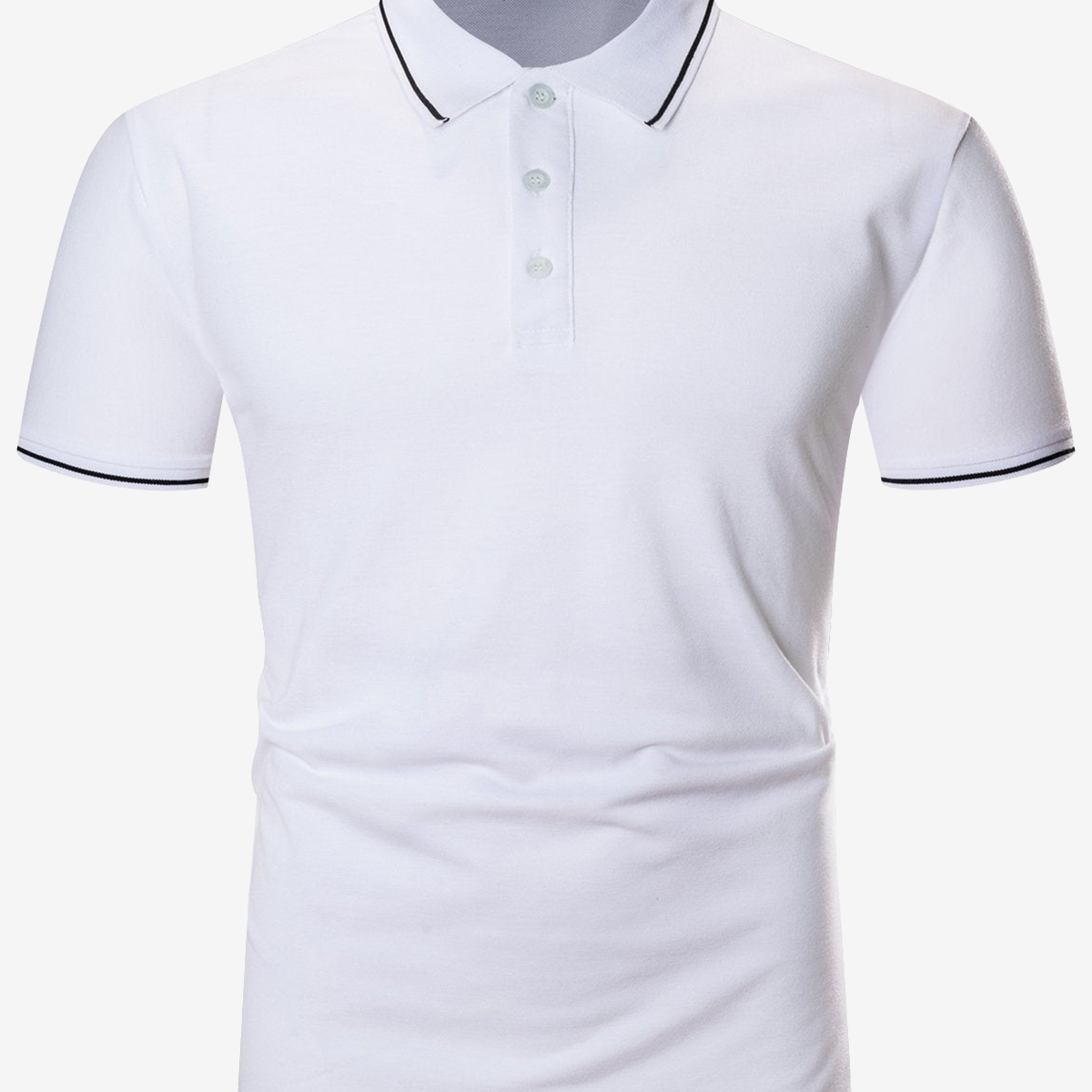 Men's Cotton Casual Solid Color Short Sleeve Polo Shirt