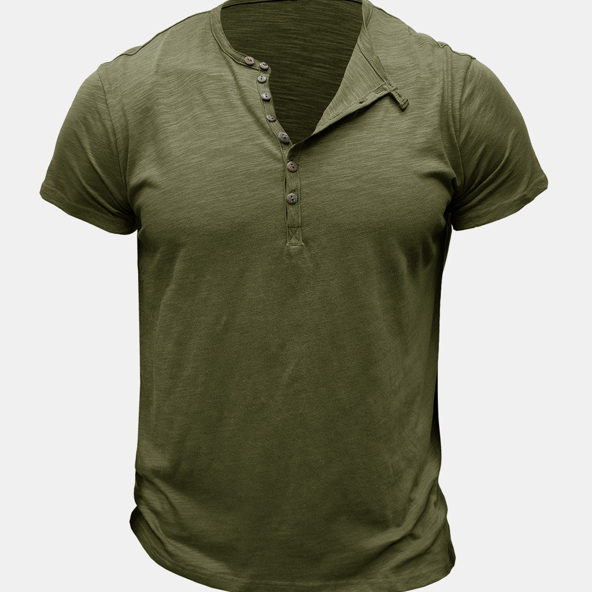 Men's Summer Casual Breathable Cotton Solid Color Short Sleeve T-Shirt