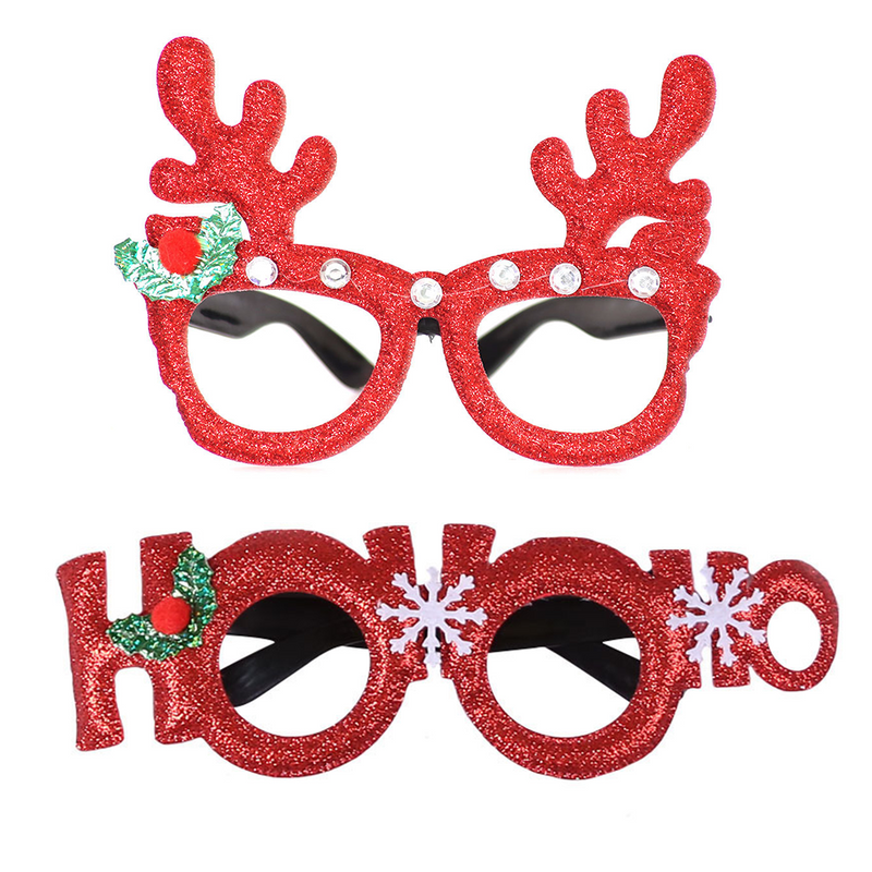 2 Pairs Christmas New Year Festival Party Decoration Glasses