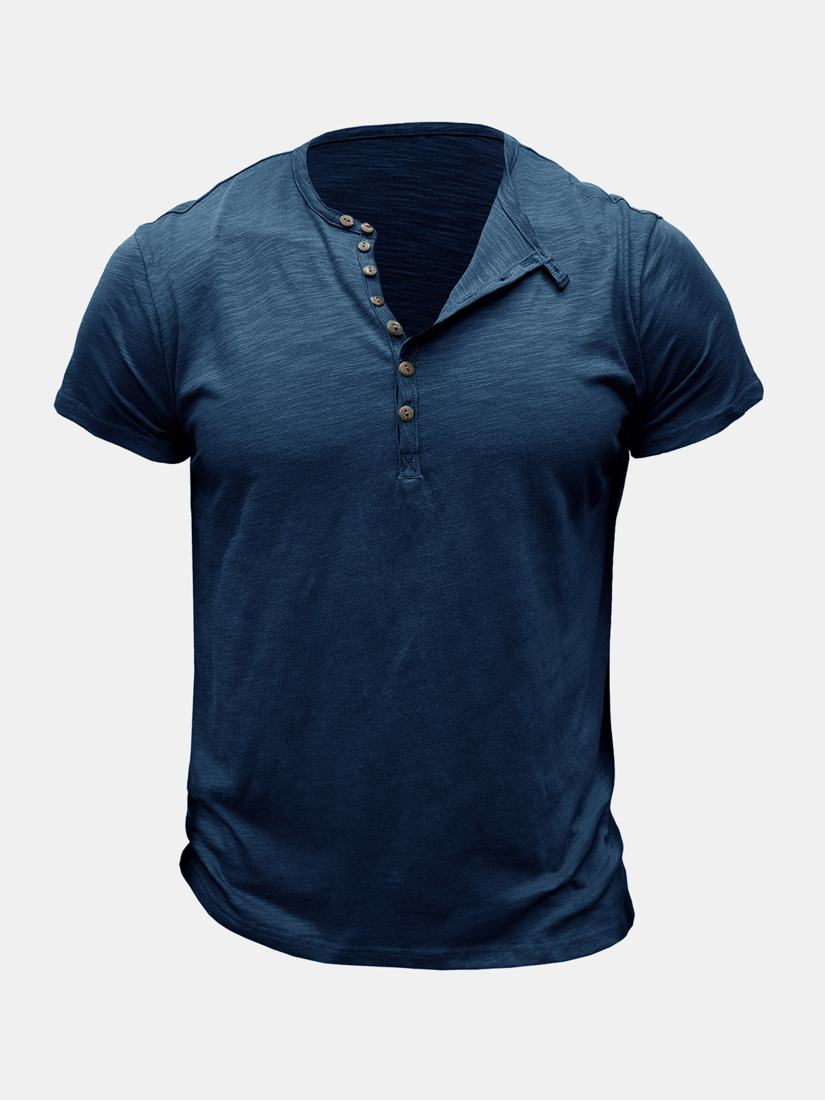 Men's Summer Casual Breathable Cotton Solid Color Short Sleeve T-Shirt