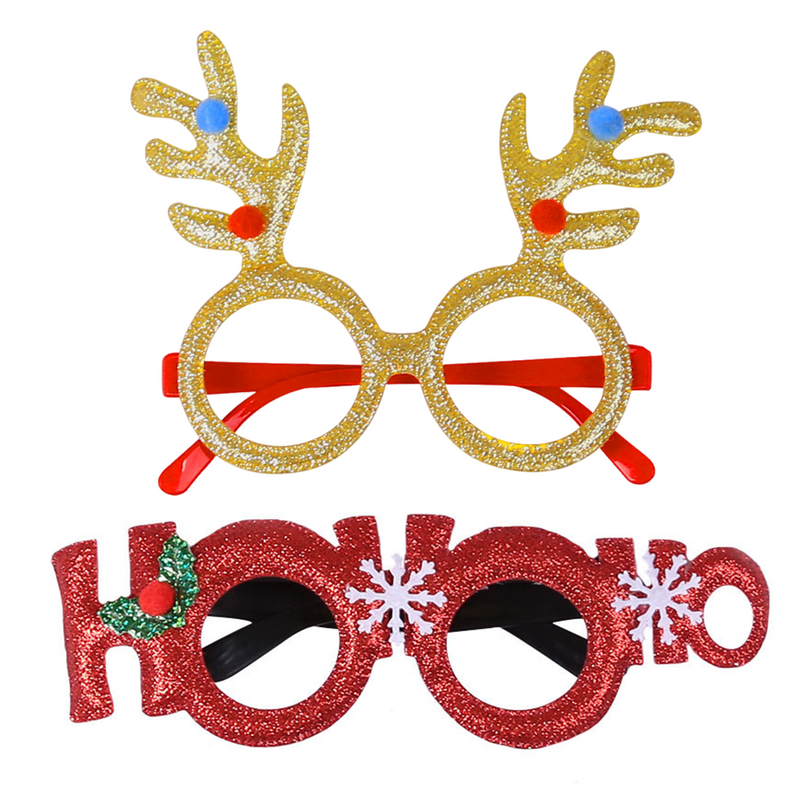 2 Pairs Christmas New Year Festival Party Decoration Glasses
