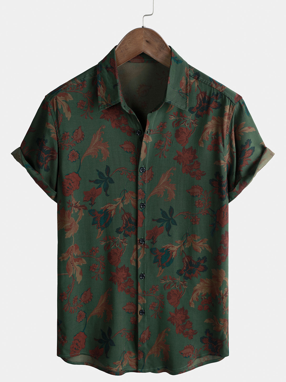 Men's Vintage Style Summer Casual Print Short Sleeve Shirt