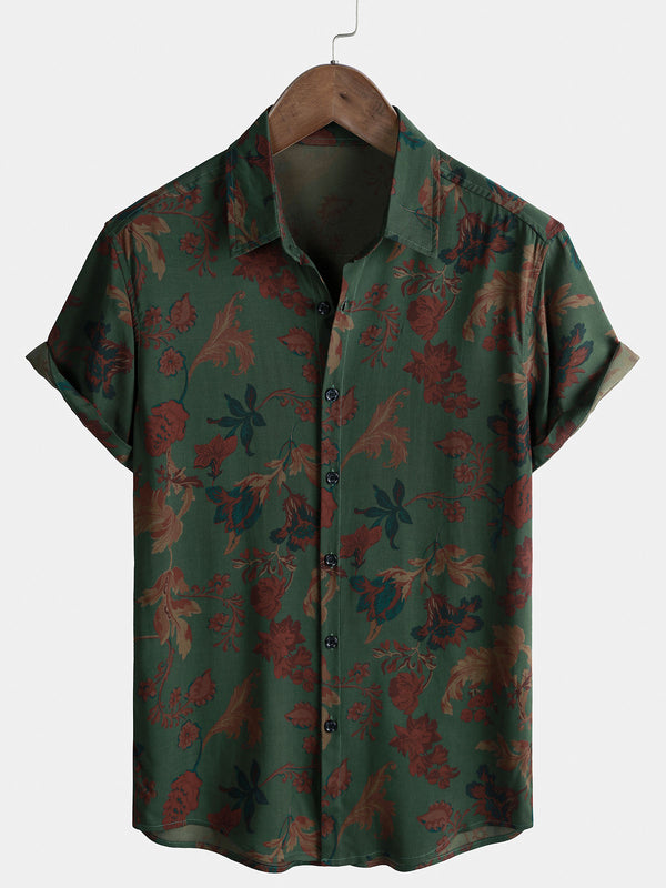 Men's Vintage Style Summer Casual Print Short Sleeve Shirt