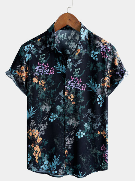 Men's Botanical Print Resort Short Sleeve Shirt