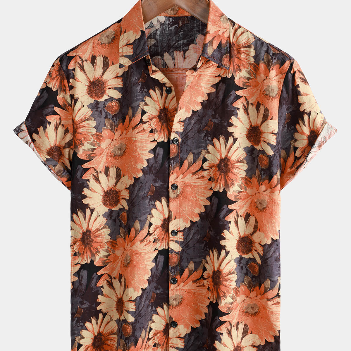 Men's Vintage Daisy Holiday Short Sleeve Hawaiian Shirt