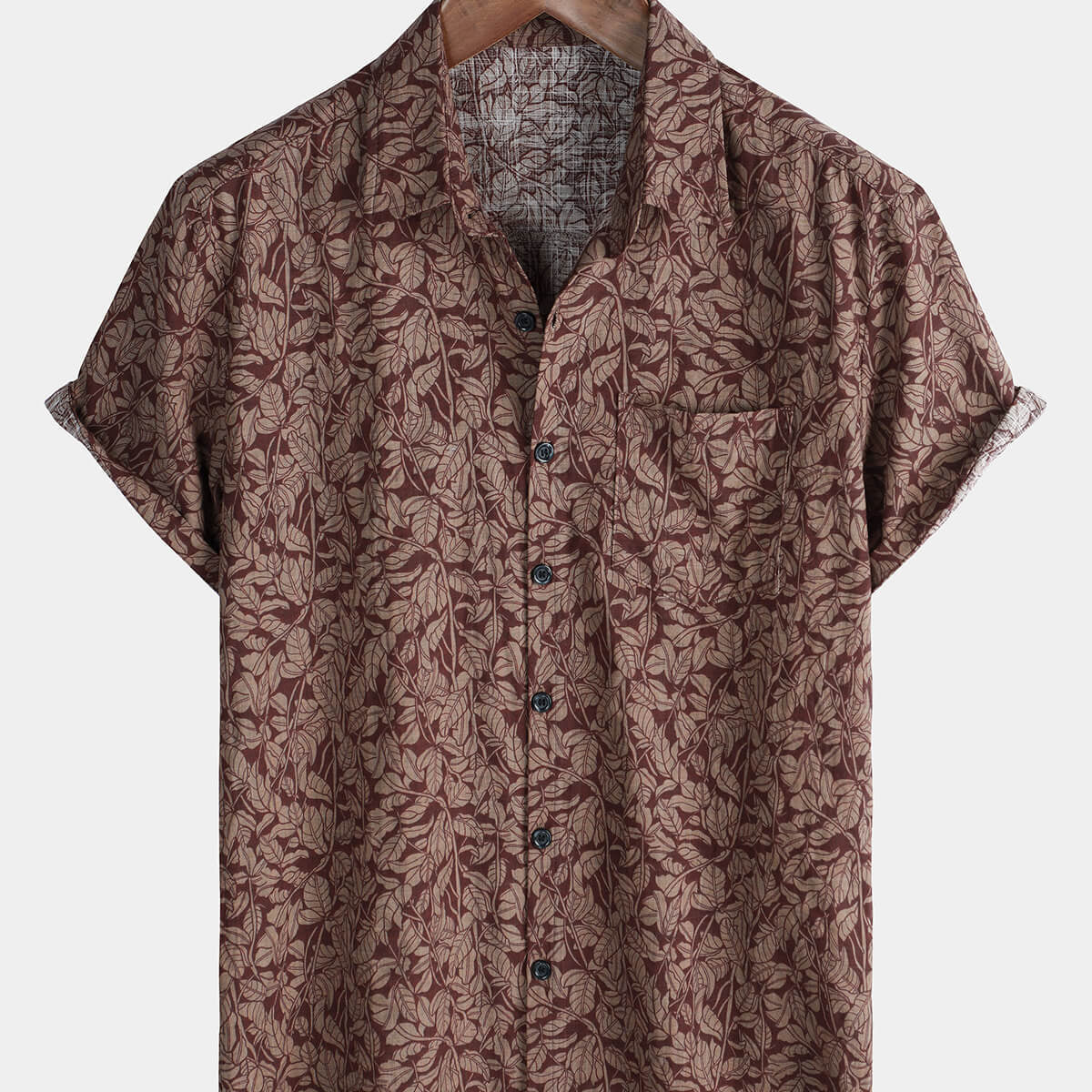 Men's Vintage Pocket Holiday Cotton Button Up Short Sleeve Shirt