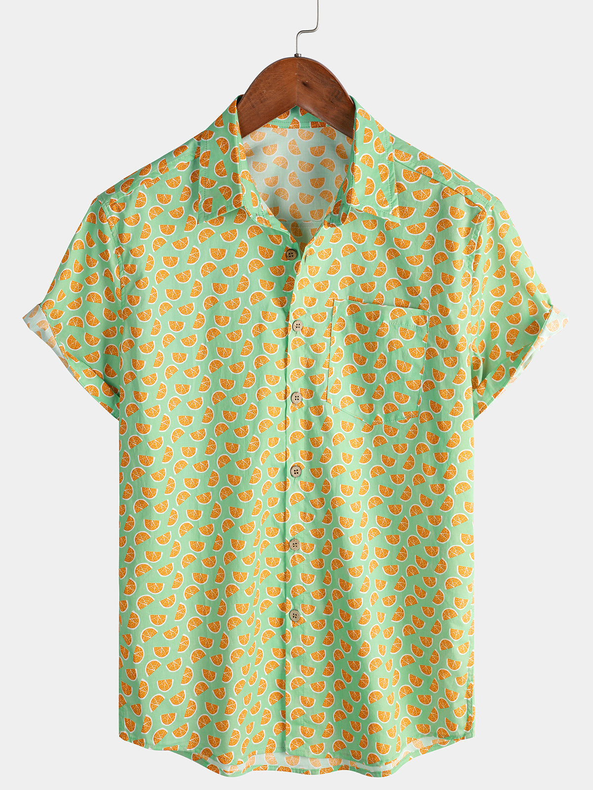 Men’s Cool Summer Beach Fruit Print Short Sleeve Shirt