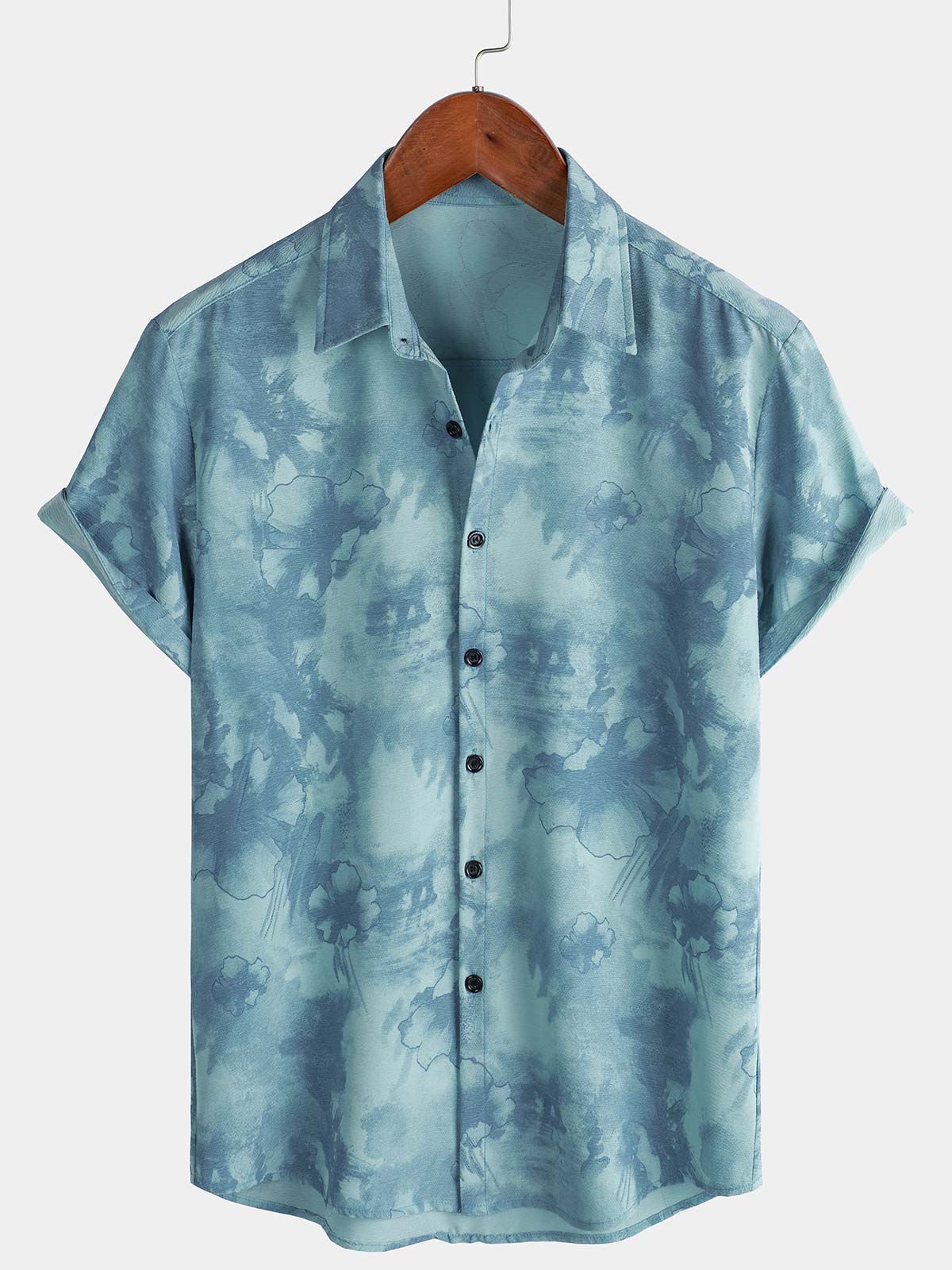 Men's Lightweight Holiday Tie-dye Floral Vacation Resort Shirt