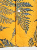 Men's Tropical Leaf Print Pocket Hawaiian Short Sleeve Shirt