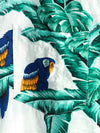 Men' Parrot Print Short Sleeve Pocket Cotton Shirt