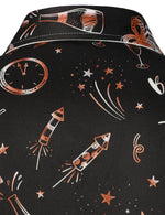 Men's Fireworks Holiday Funny New Year Party Button Up Long Sleeve Shirt