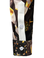 Men's Happy New Year Eve Funny Champagne Celebration Disco Button Up Long Sleeve Shirt