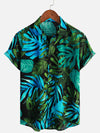 Men's Black Beach Summer Hawaiian Holiday Tropical Button Up Short Sleeve Shirt