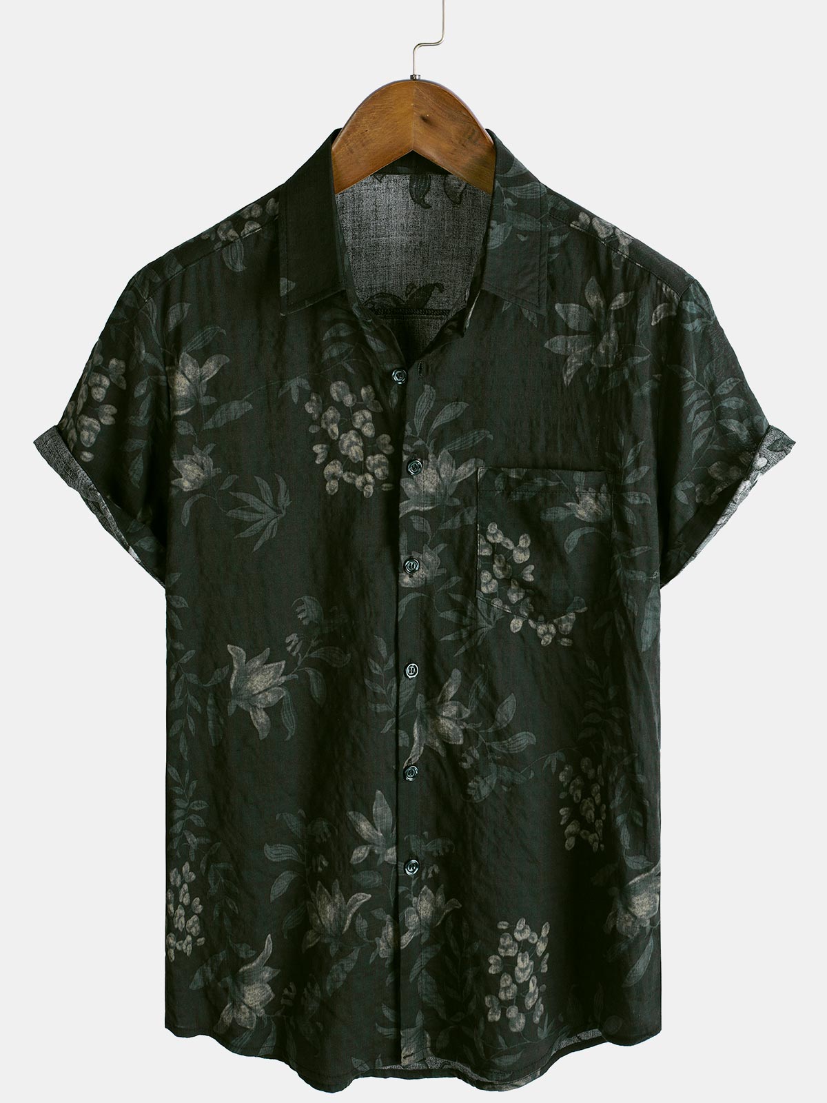 Men's Vintage Floral Breathable Pocket Vacation Short Sleeve Shirt