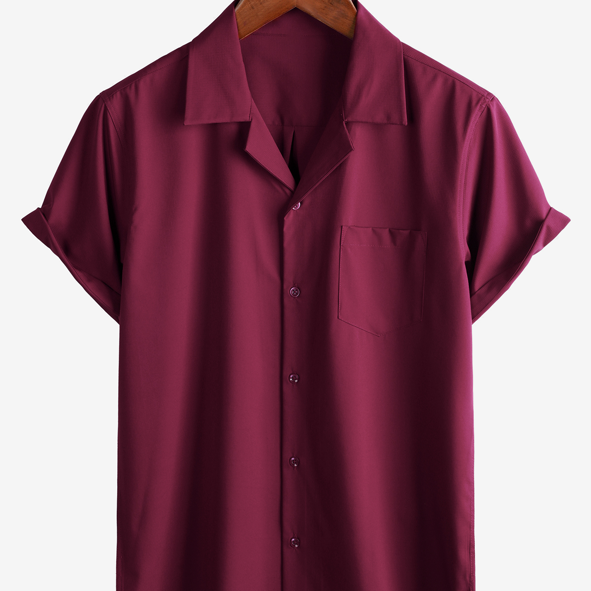 Men's Casual Pocket Plain Short Sleeve Button Up Summer Beach Shirt