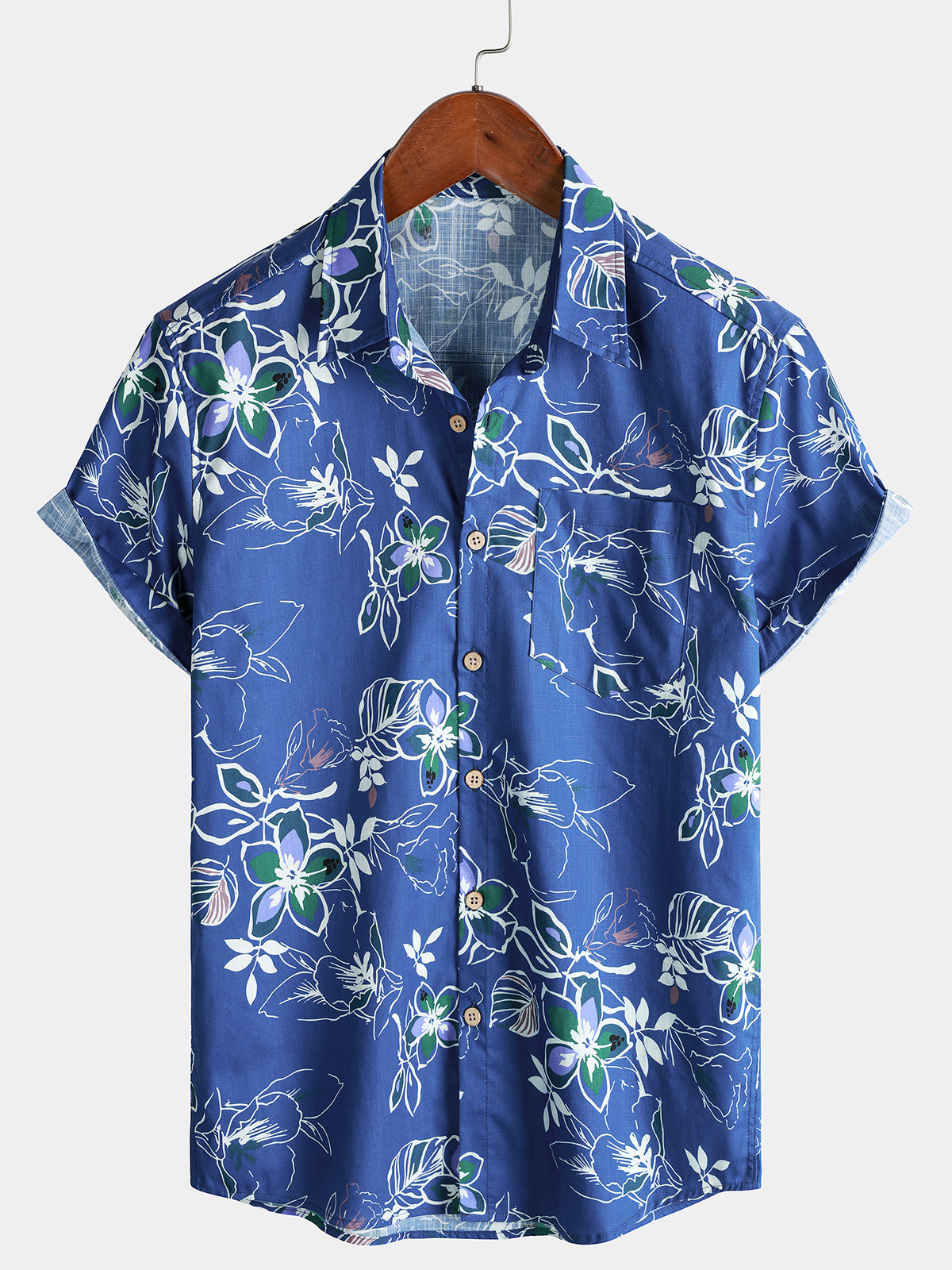 Men's Tropical Short Sleeve Beach Leisure Cotton Shirt