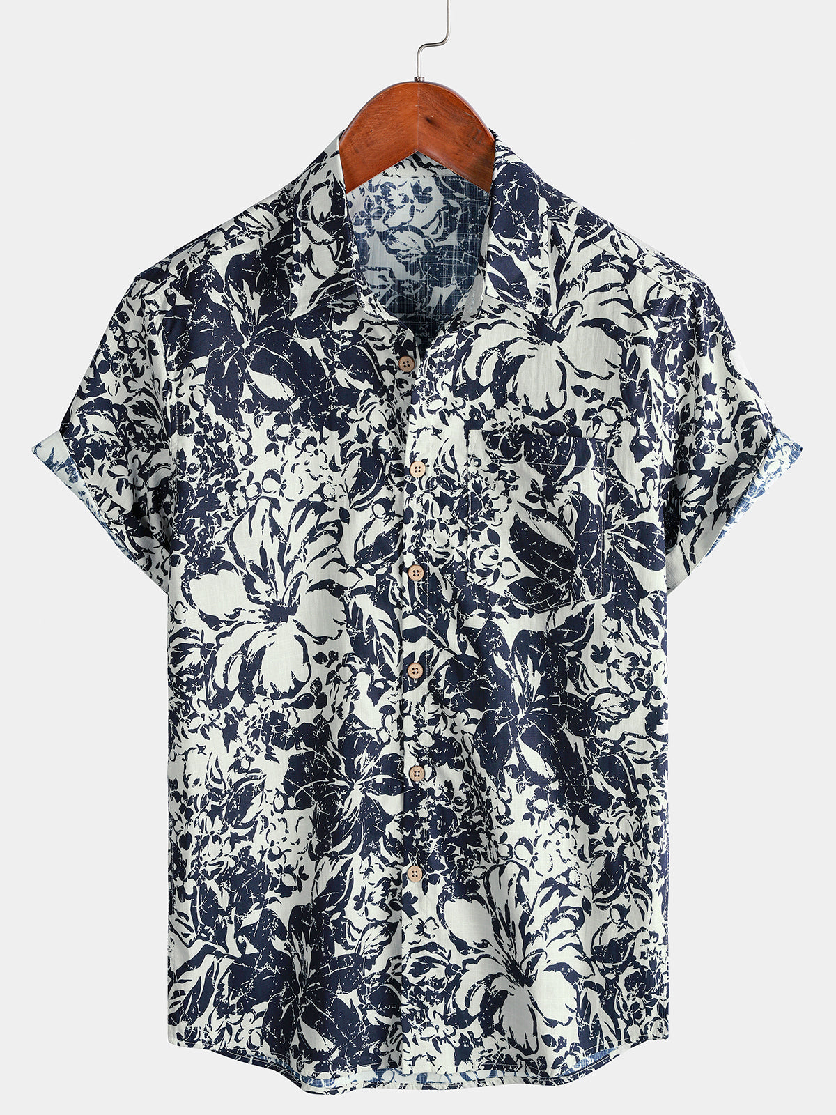 Men's Short Sleeve Breathable Cotton Seaside Vacation Shirt