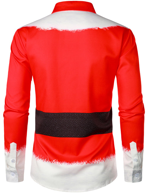 Black Friday | Men's Christmas Santa Claus Xmas Costume Red Funny Outfit Long Sleeve Shirt
