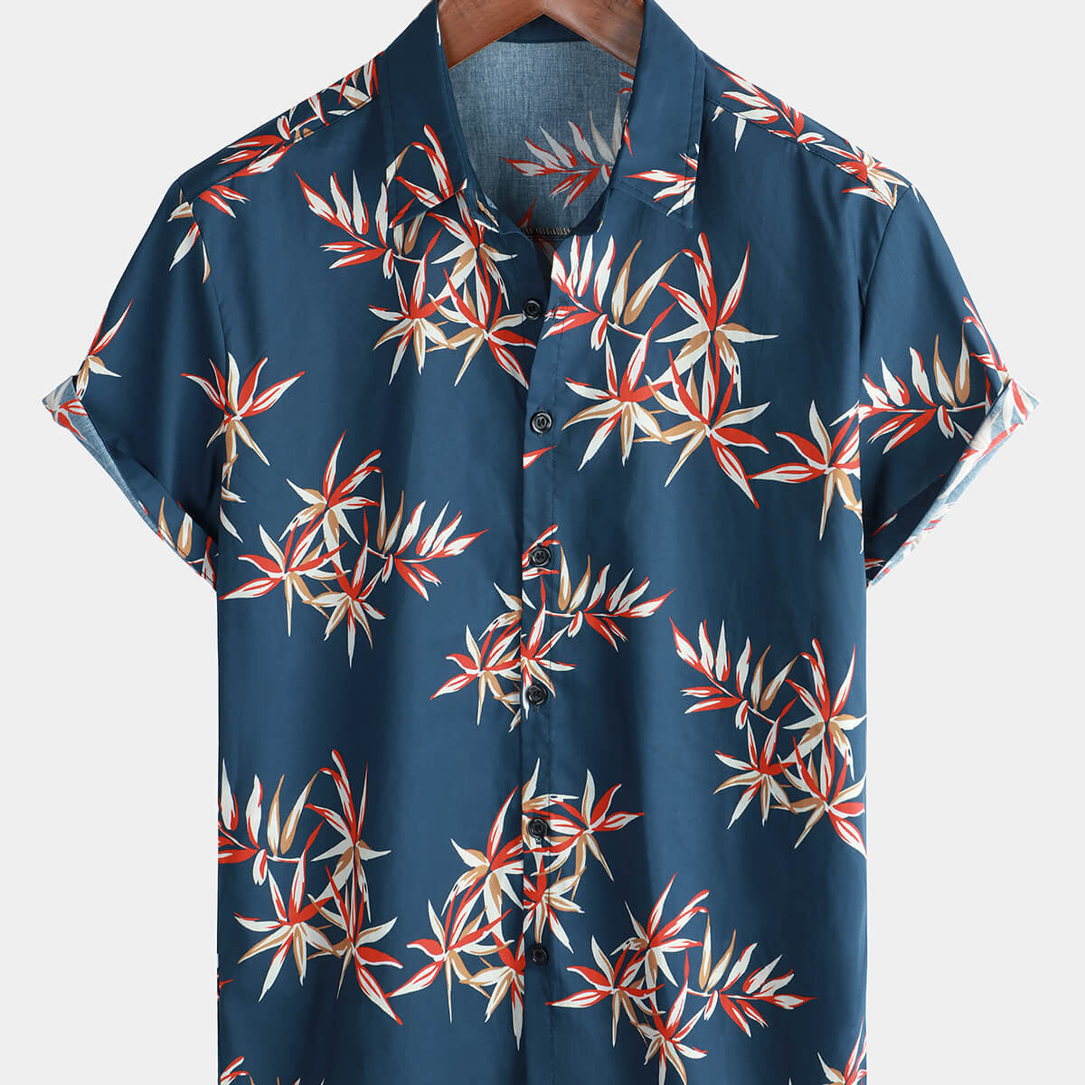 Men's Floral Hawaiian Holiday Casual Summer Short Sleeve Button Up Shirt