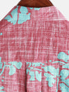 Men's Red Floral Vintage Short Sleeve Button Up Beach Tropical Hawaiian Shirt