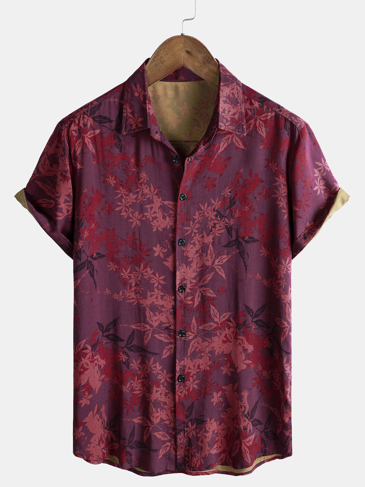 Men's Hawaiian Floral Holiday Short Sleeve Button Summer Beach Shirt