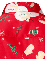 Men's Christmas Snowman Print Xmas Party Holiday Button Up Long Sleeve Shirt