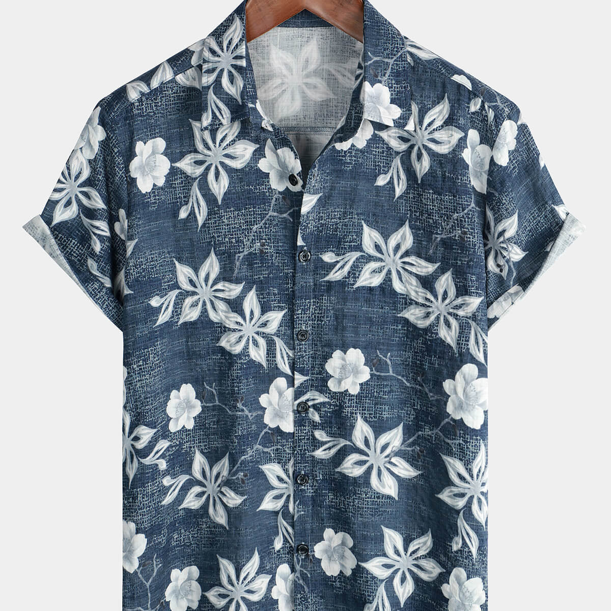 Men's Hawaiian Floral Short Sleeve Button Summer Beach Shirt