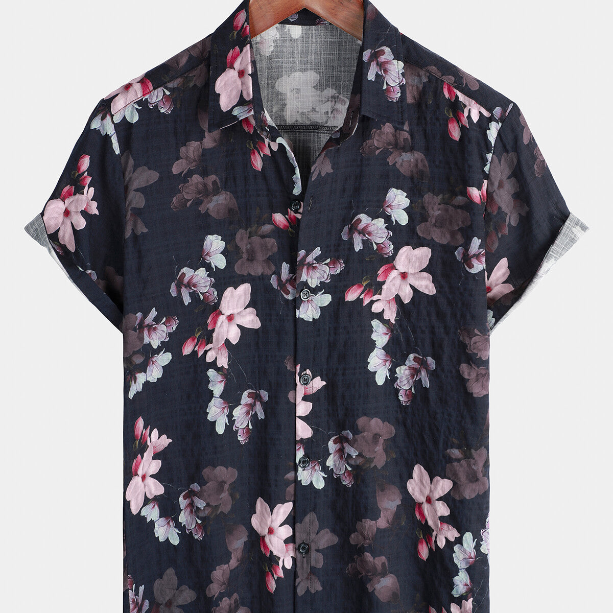 Men's Floral Holiday Hawaiian Short Sleeve Beach Button Up Summer Shirt