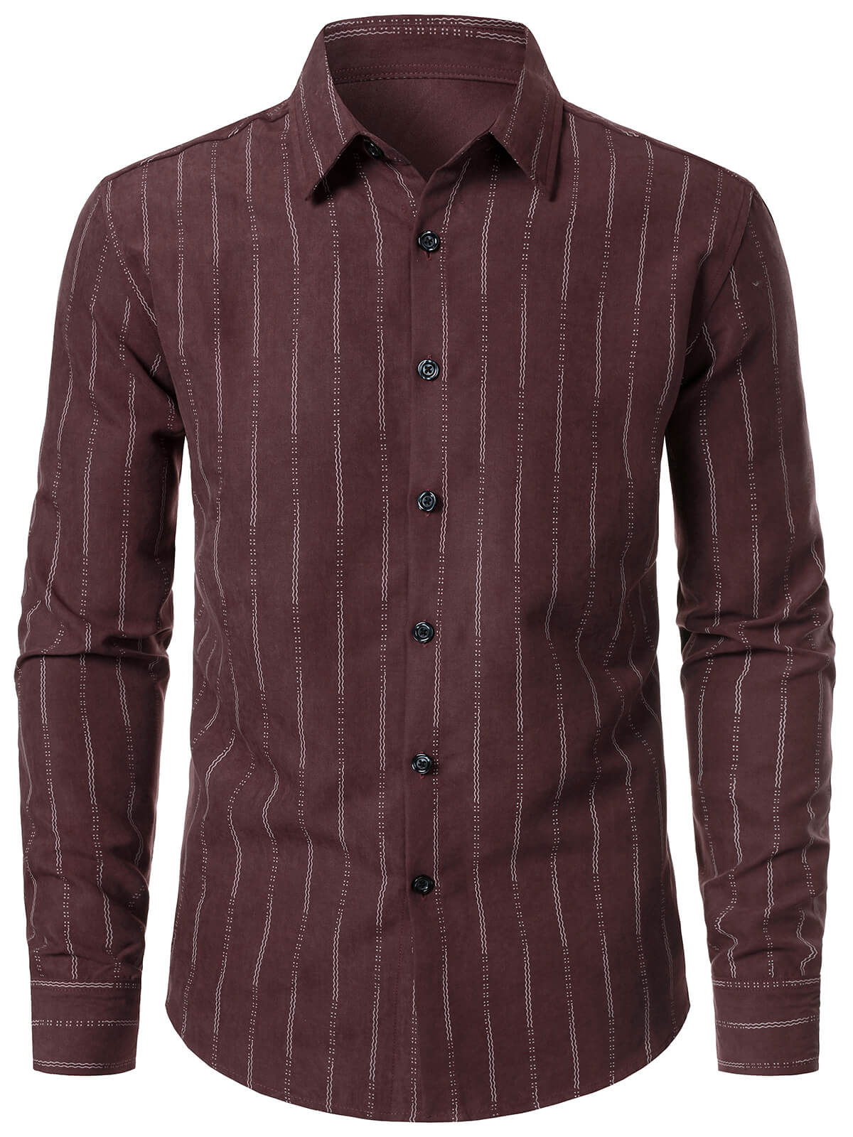 Men's Retro Striped Red Long Sleeve Shirt